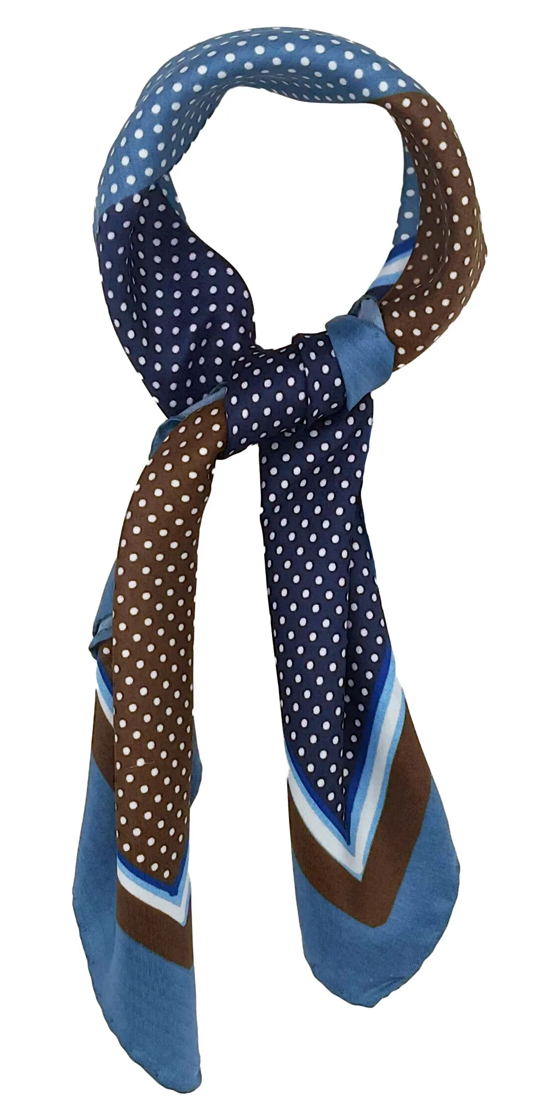 MULTICOLOR POIS BLU-BROWN-WHITE-LIGHT BLUE NECKERCHIEF