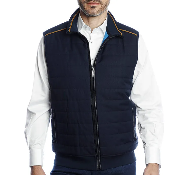 Navy Quilt Front Vest (Big & Tall)