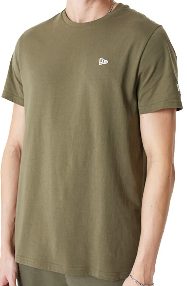 New Era Mens Essentials T Shirt New Olive White