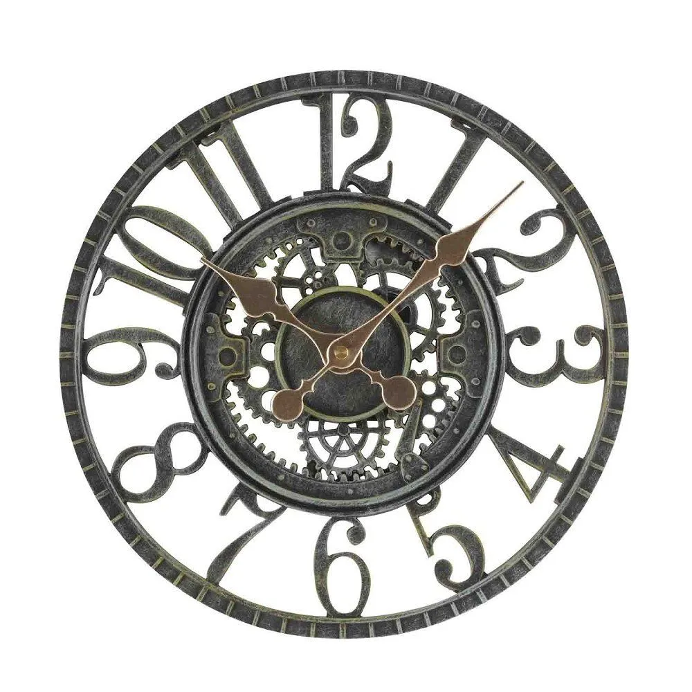 Outside In 12" Verdigris Newby Wall Clock