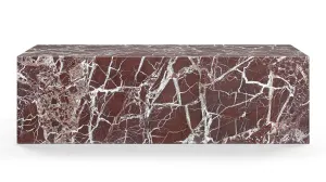 Plinth - Plinth Coffee Table, Rosso Levanto Marble