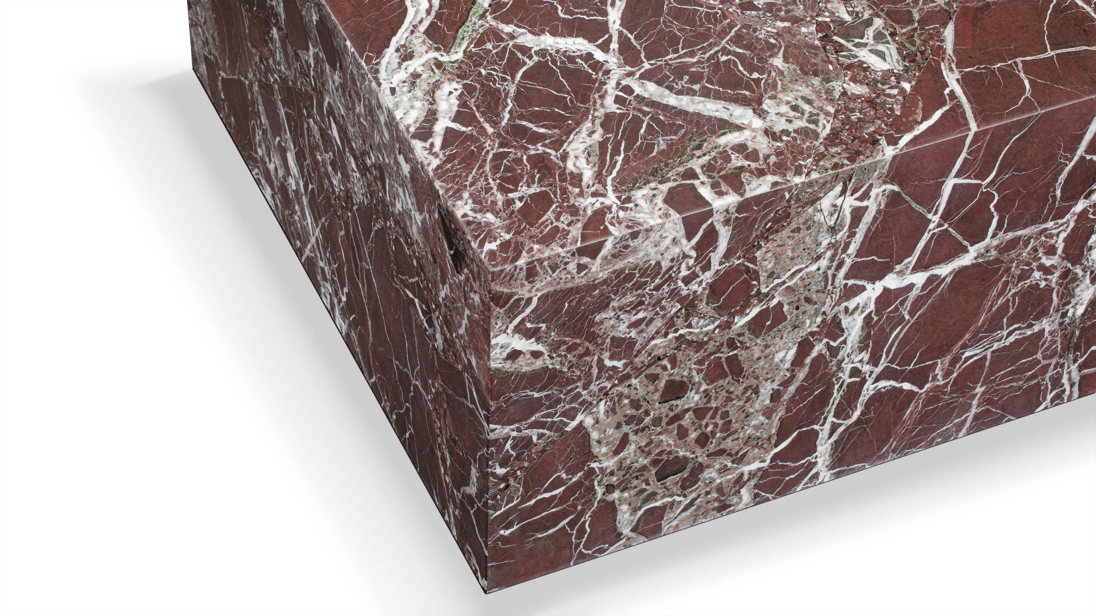 Plinth - Plinth Coffee Table, Rosso Levanto Marble