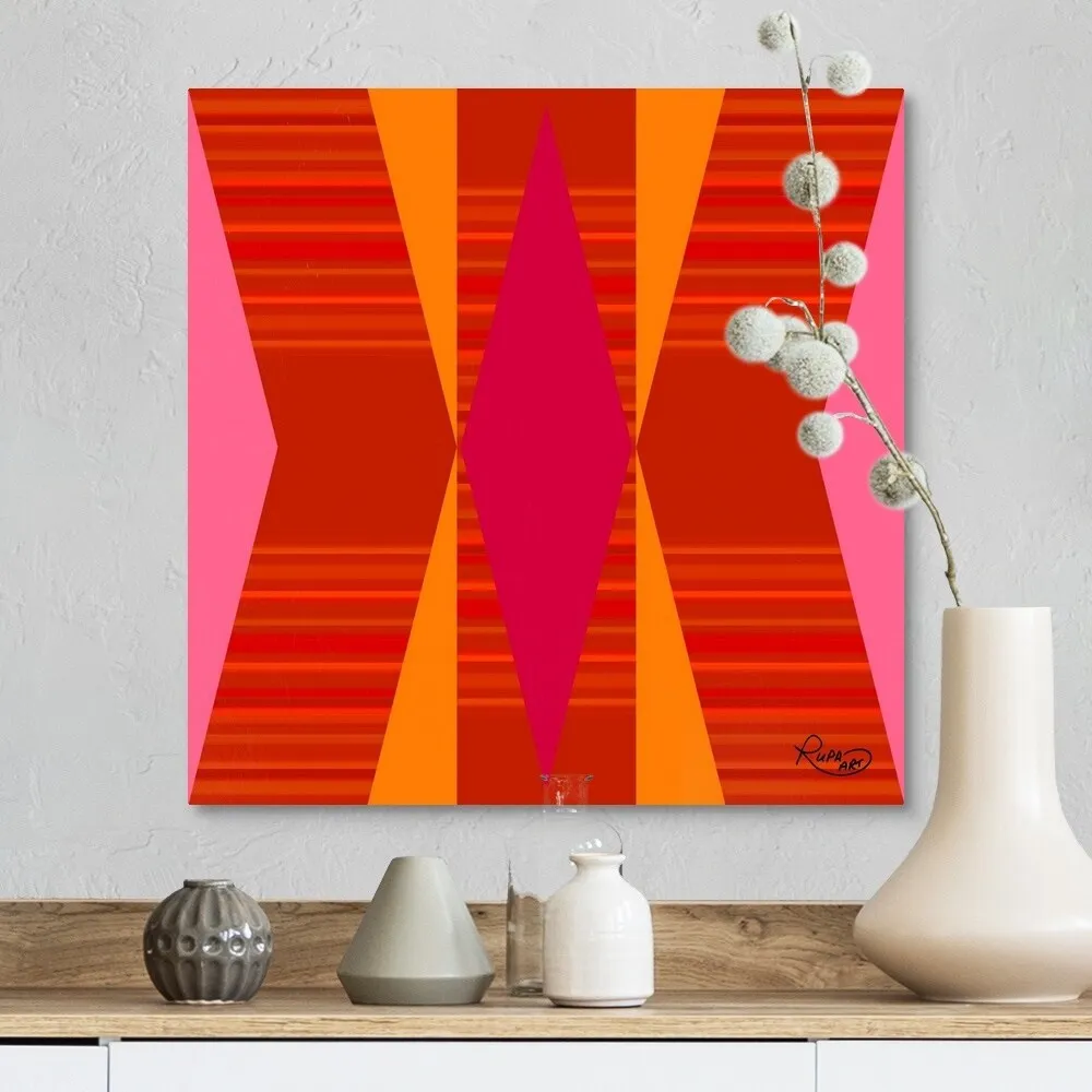 "Bright Orange Pink Yellow II" Canvas Wall Art