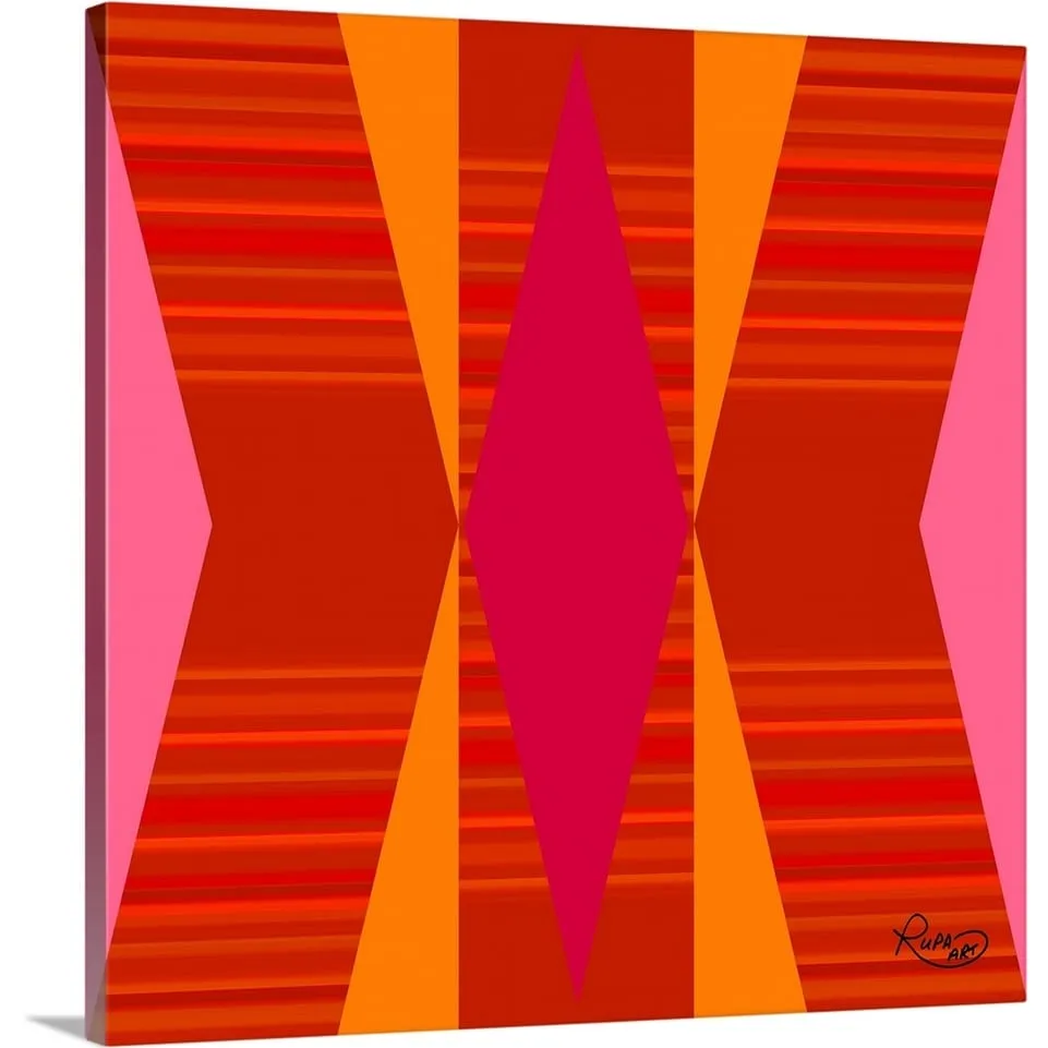 "Bright Orange Pink Yellow II" Canvas Wall Art