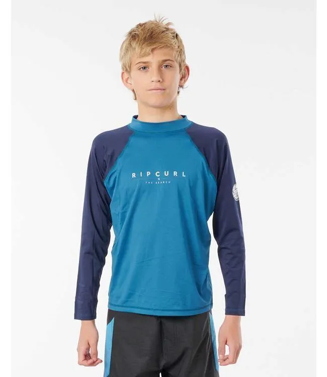 Ripcurl Shockwave Boys Long Sleeve Rashy (2022) - Blue