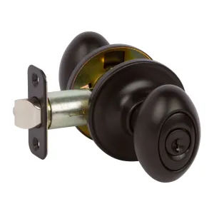 Somerset Keyed Entry Door Knob, Matte Black