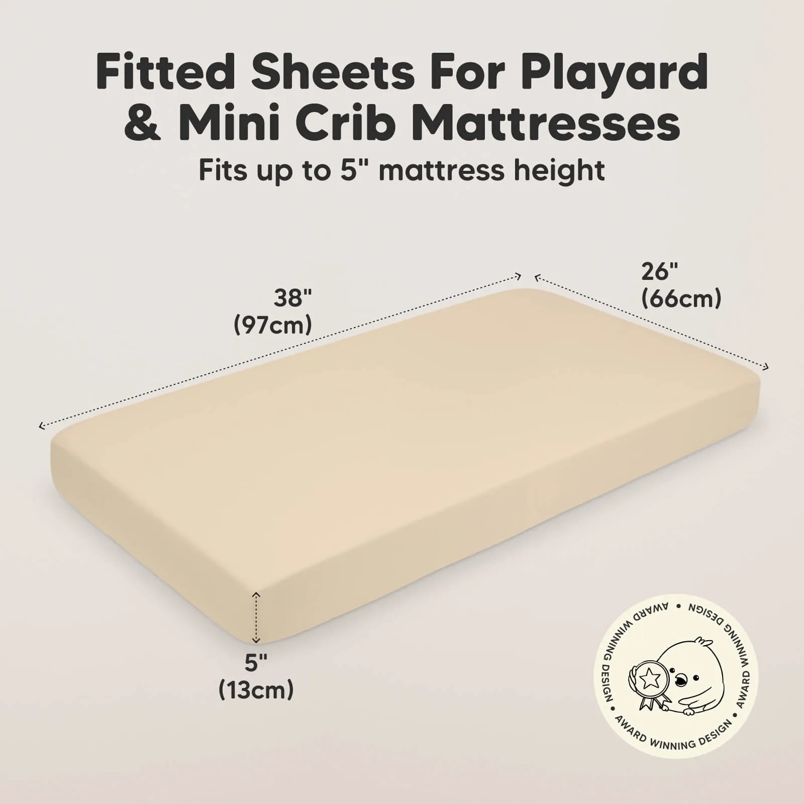 Soothe Fitted Mini Crib Sheet (Khaki)