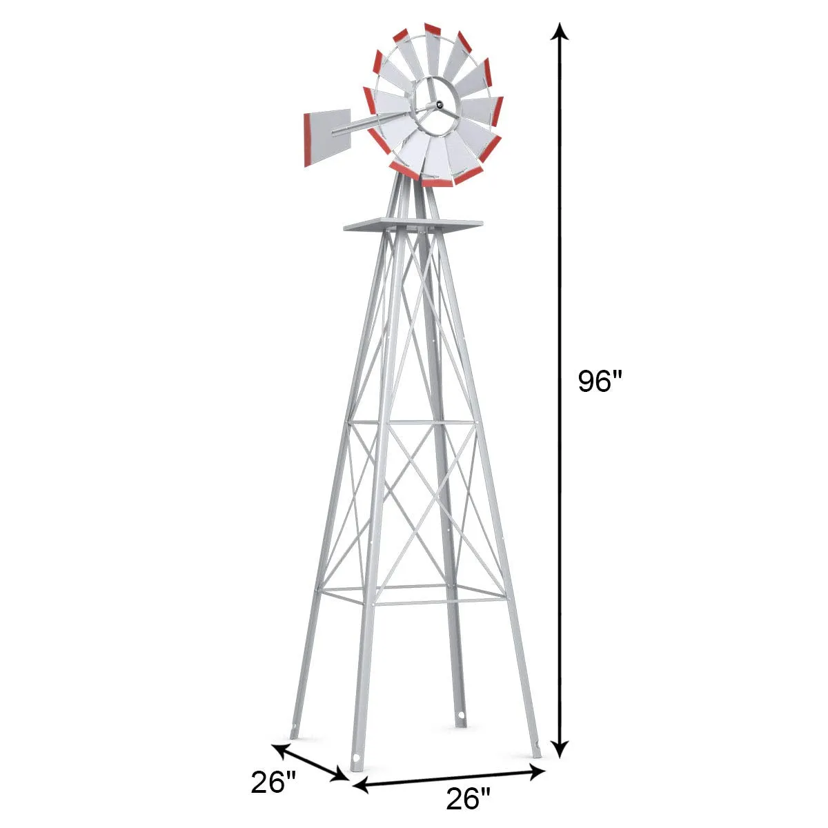 Tangkula 8FT Windmill Yard Garden Metal Ornamental