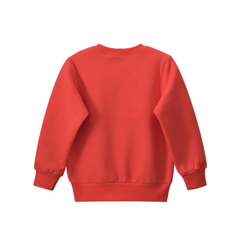 Toddler/Kid Girl's Red Sweatshirt with Bunny Print Design