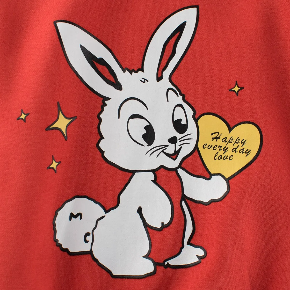 Toddler/Kid Girl's Red Sweatshirt with Bunny Print Design