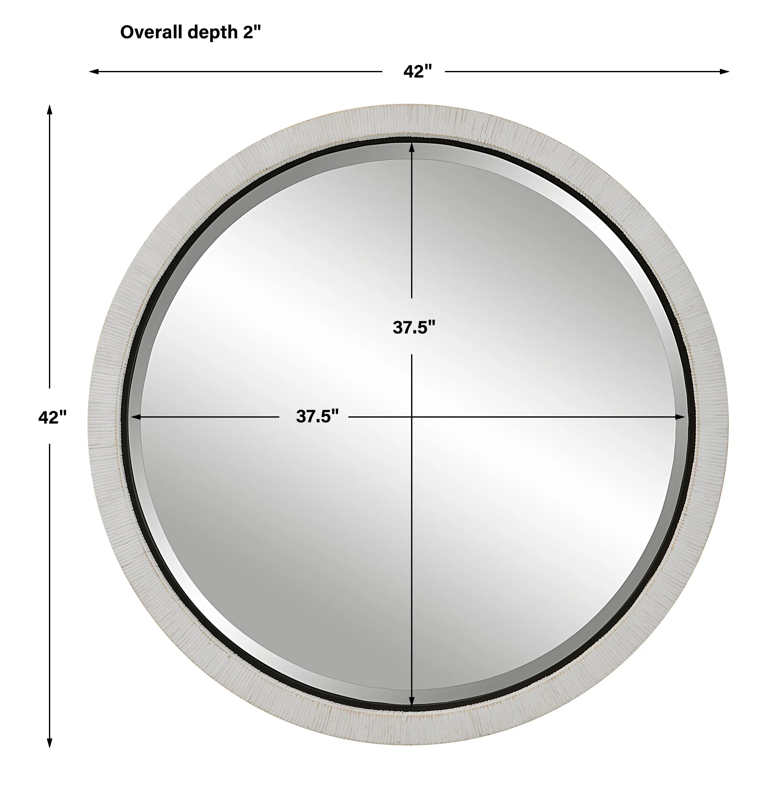 Uttermost Granada Whitewash Round Mirror