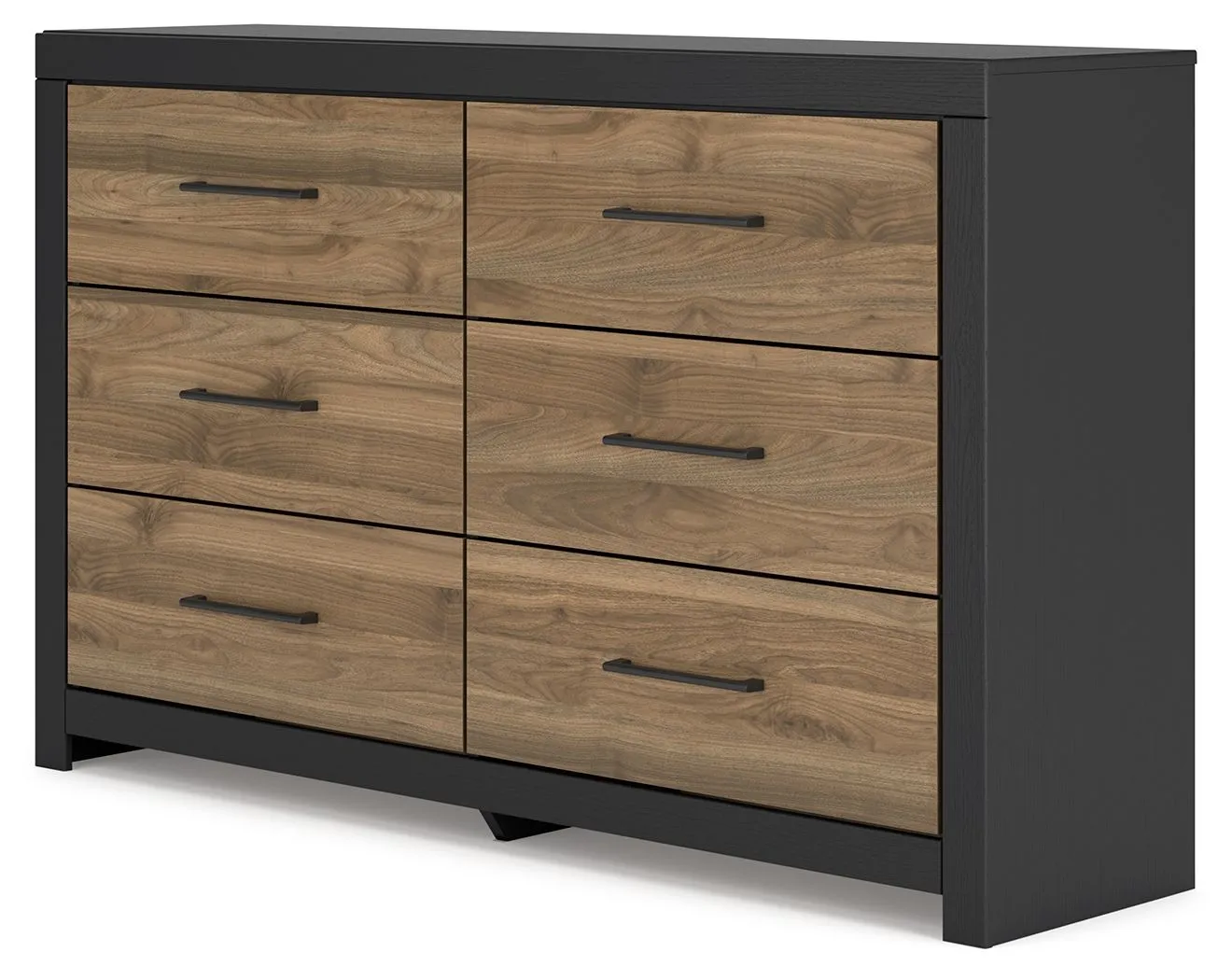 Vertani - Black / Honey Brown - Six Drawer Dresser