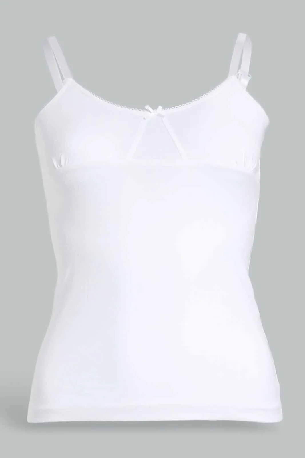 White Basic Vest For Senior Girls (Pack of 2)