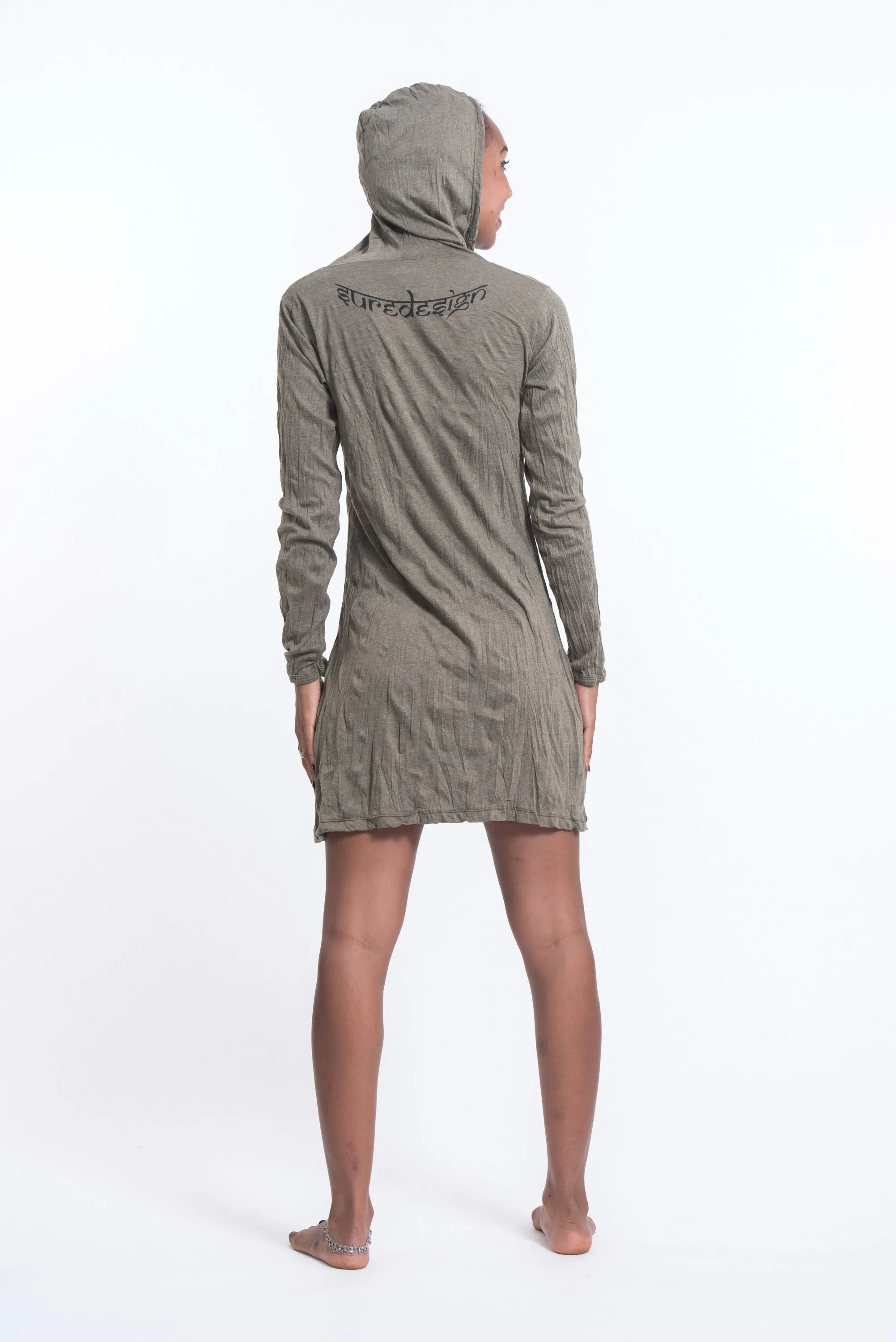 Womens Infinitee Om Hoodie Dress in Green