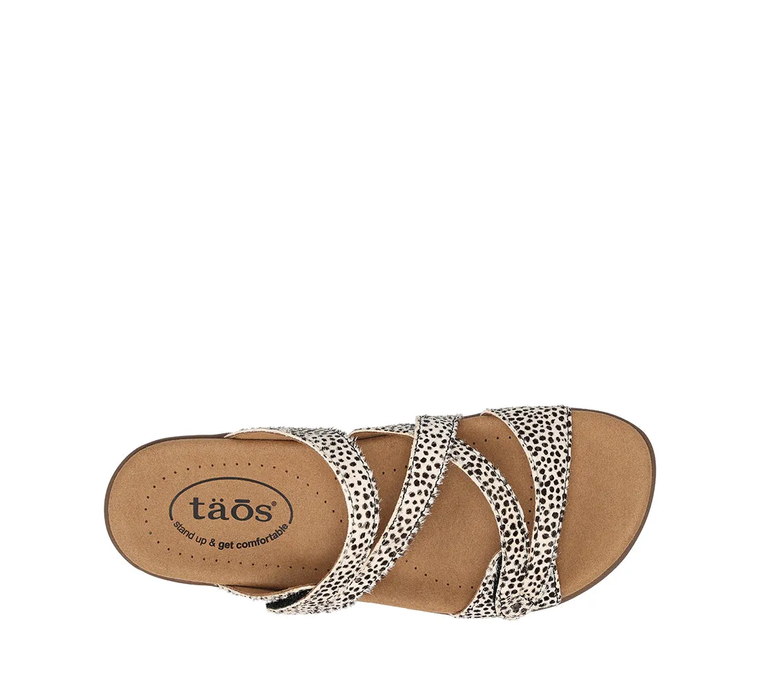 Women's Taos Double U Color: Black / White Cheetah