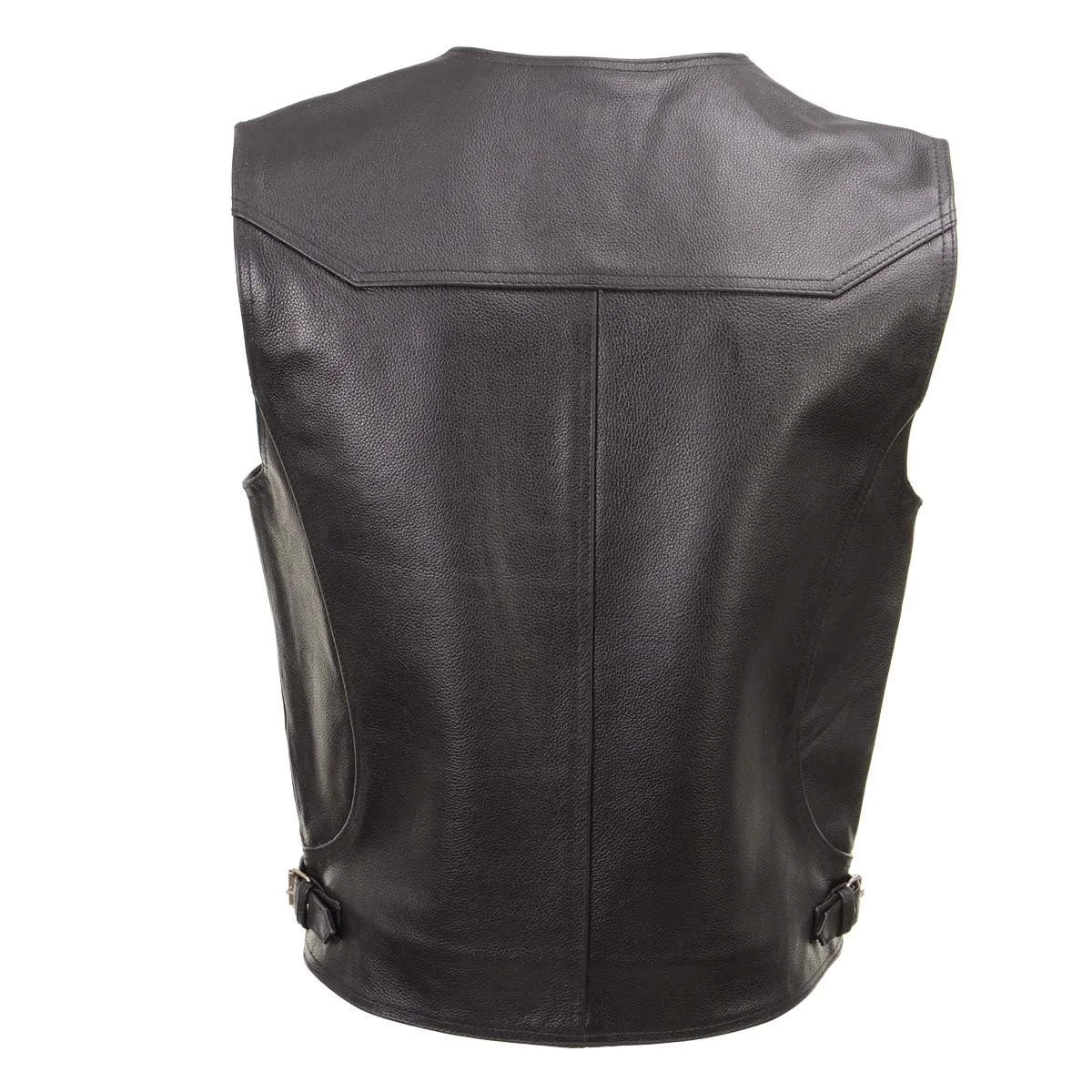 Xelement XS1927 Men's 'Road King' Black Motorcycle Leather Biker Vest