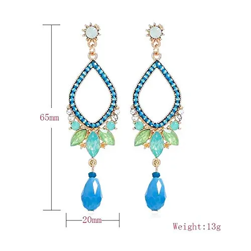 Yellow Chimes Latest Opal Crystal Chandelier Drop Earrings for Women and Girls